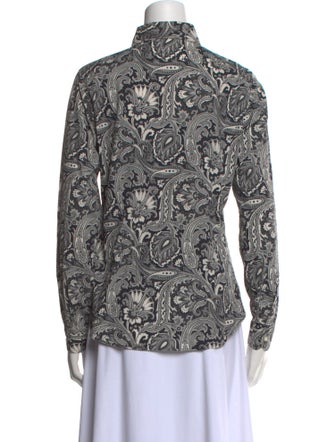 Etro Paisley Print Long Sleeve Button-Up Top
