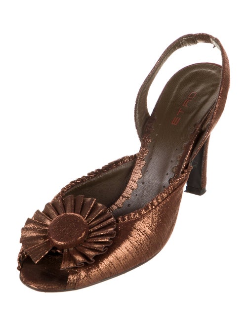 Etro Leather Patterned Slingback Sandals