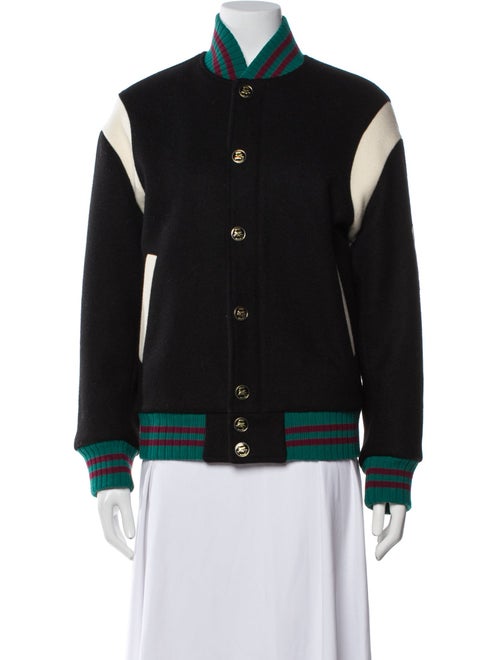 Etro Virgin Wool Colorblock Pattern Bomber Jacket