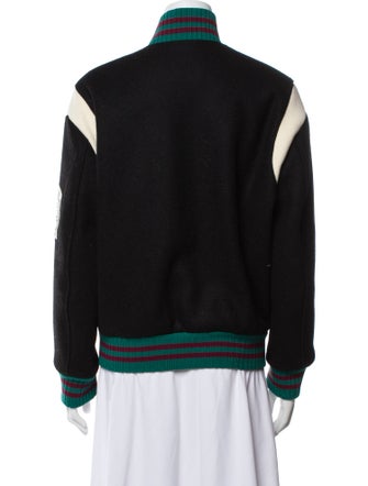 Etro Virgin Wool Colorblock Pattern Bomber Jacket