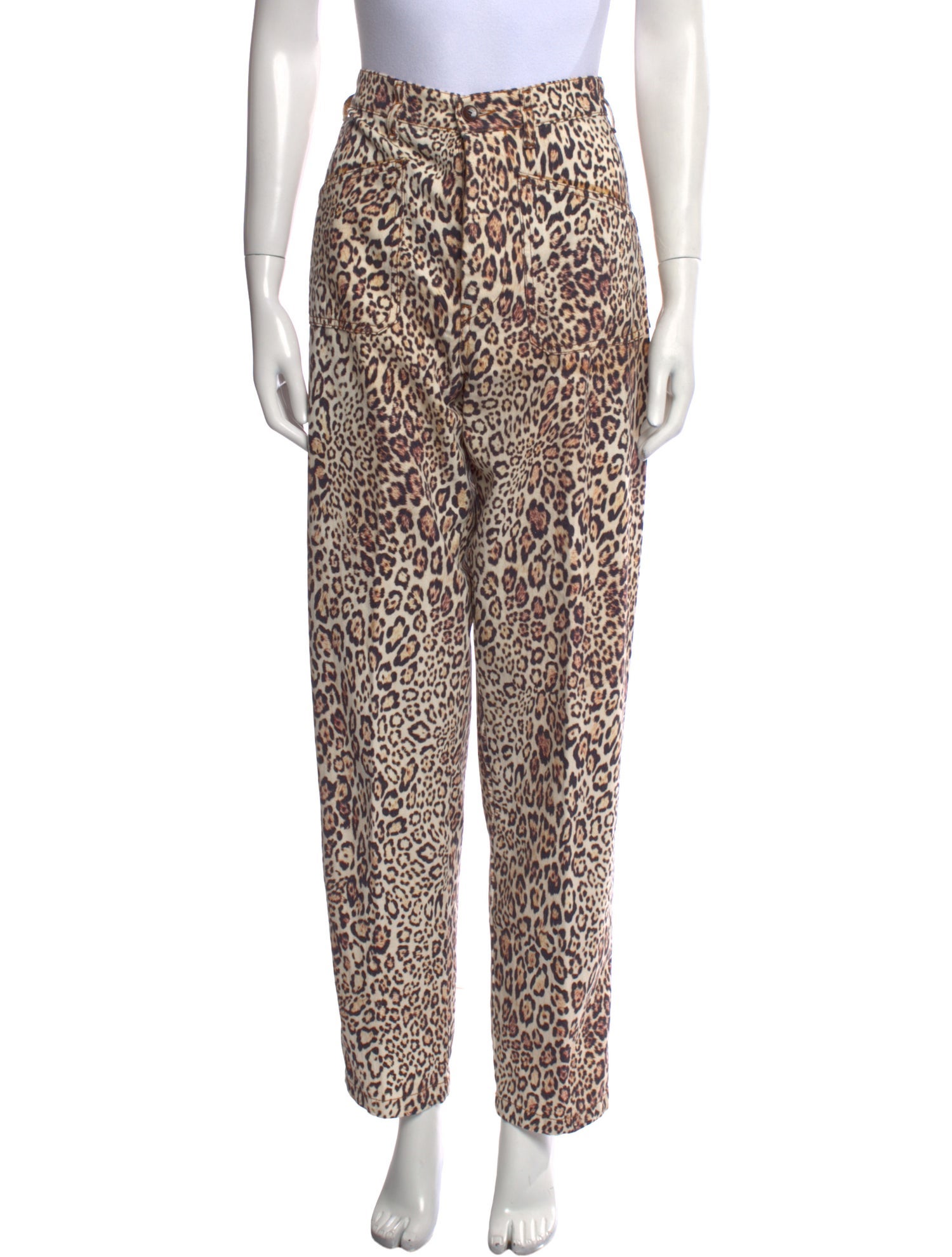 Etro Animal Print Straight Leg Pants