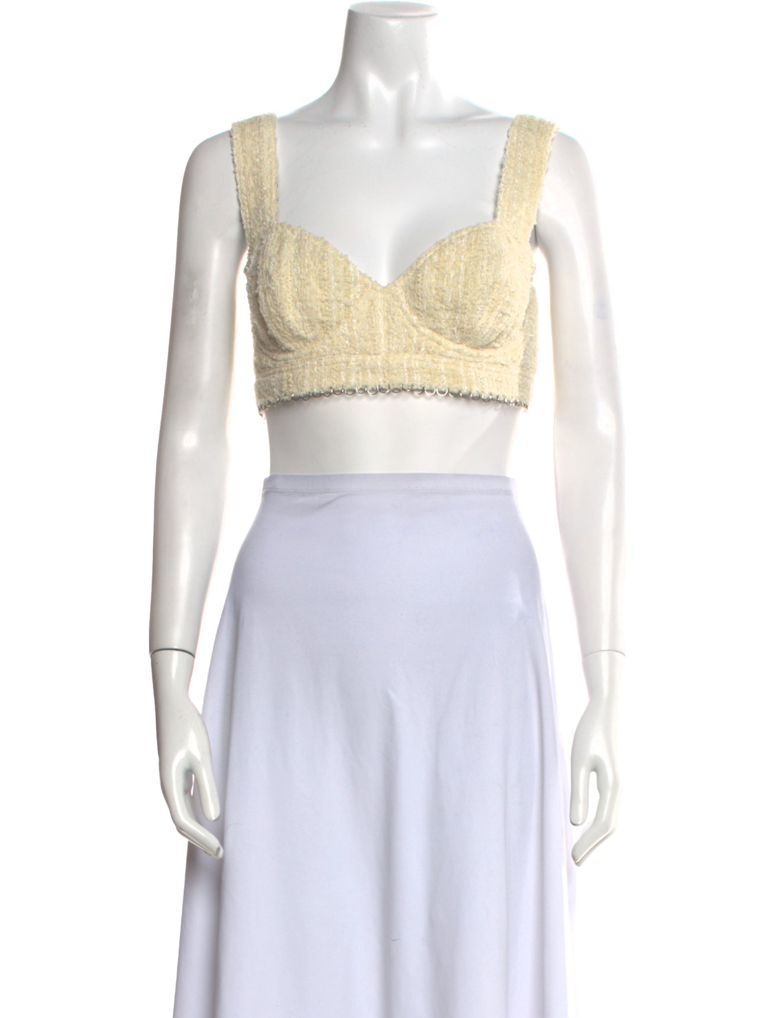 Etro Wool Square Neckline Crop Top