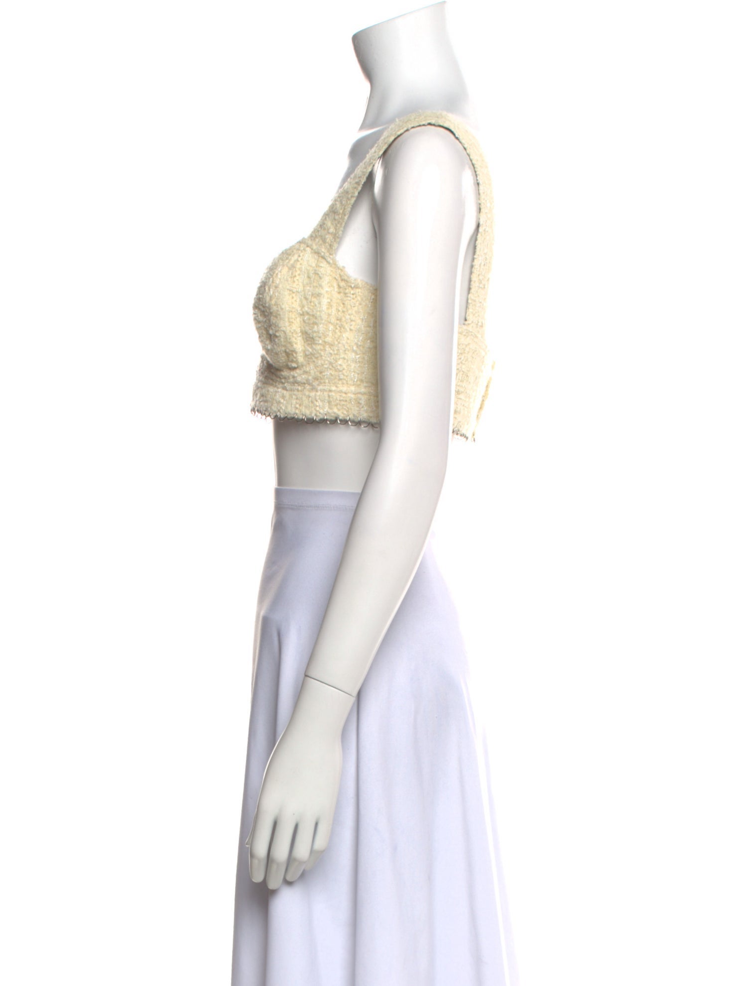 Etro Wool Square Neckline Crop Top