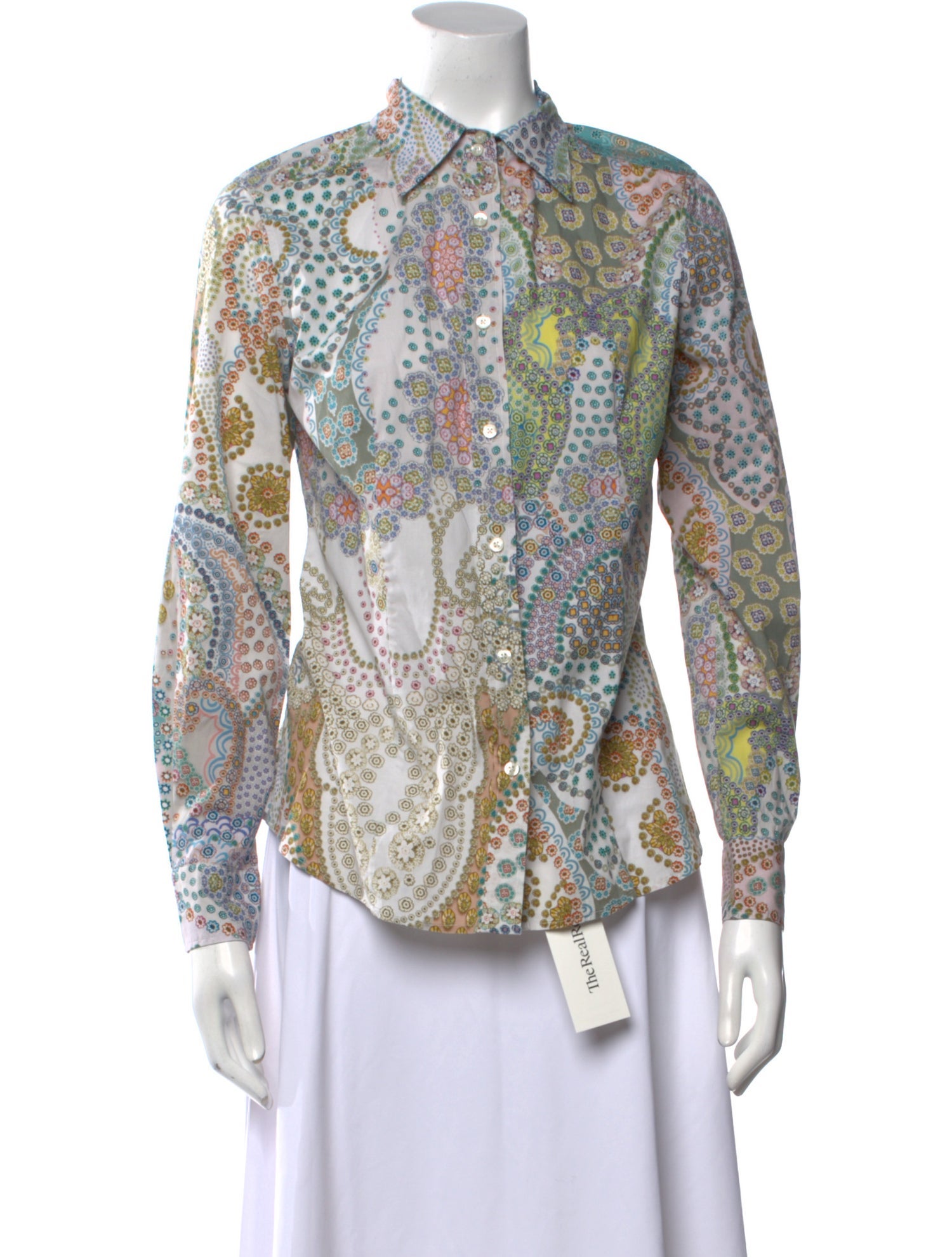 Etro Paisley Print Long Sleeve Button-Up Top