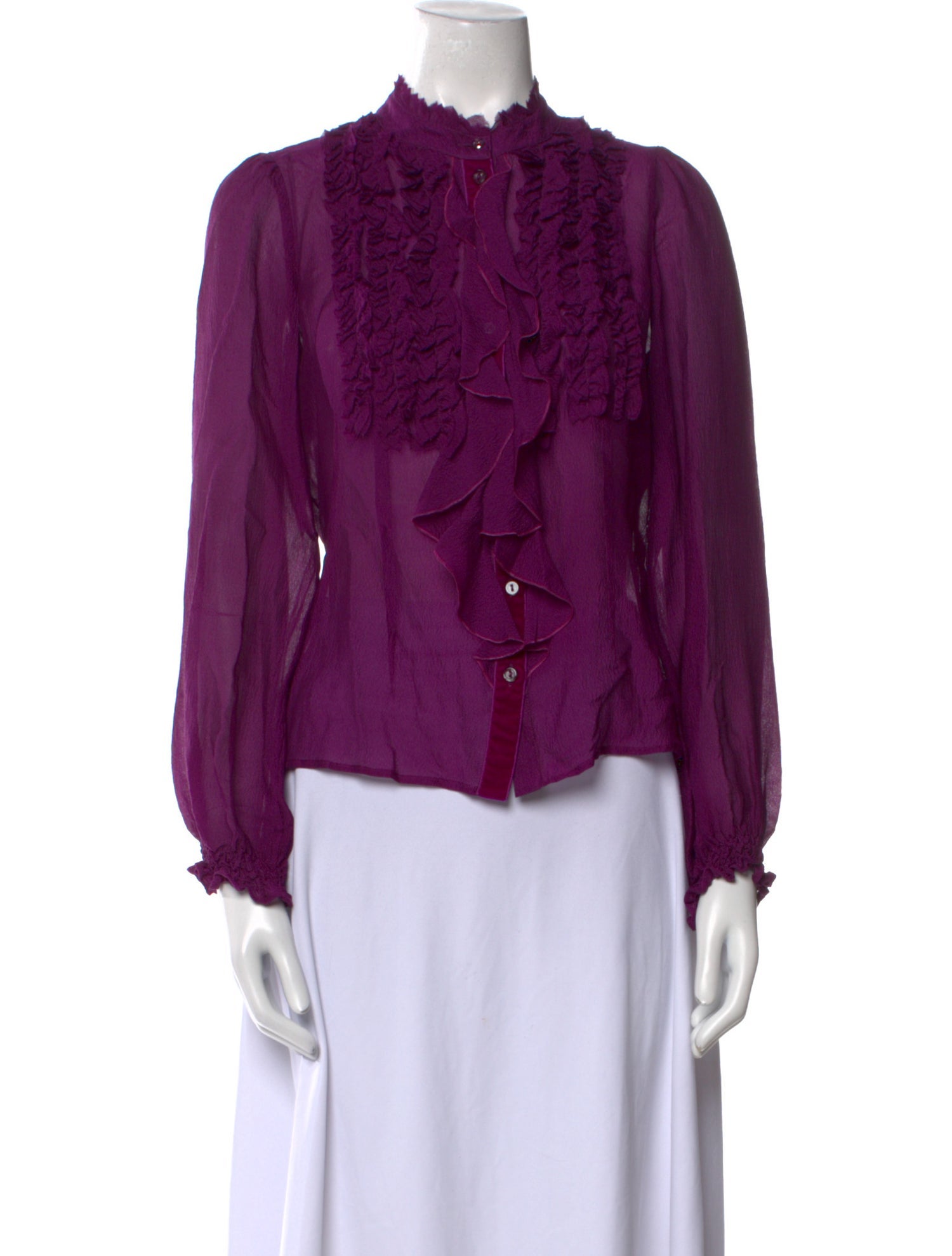 Etro Silk Mock Neck Blouse