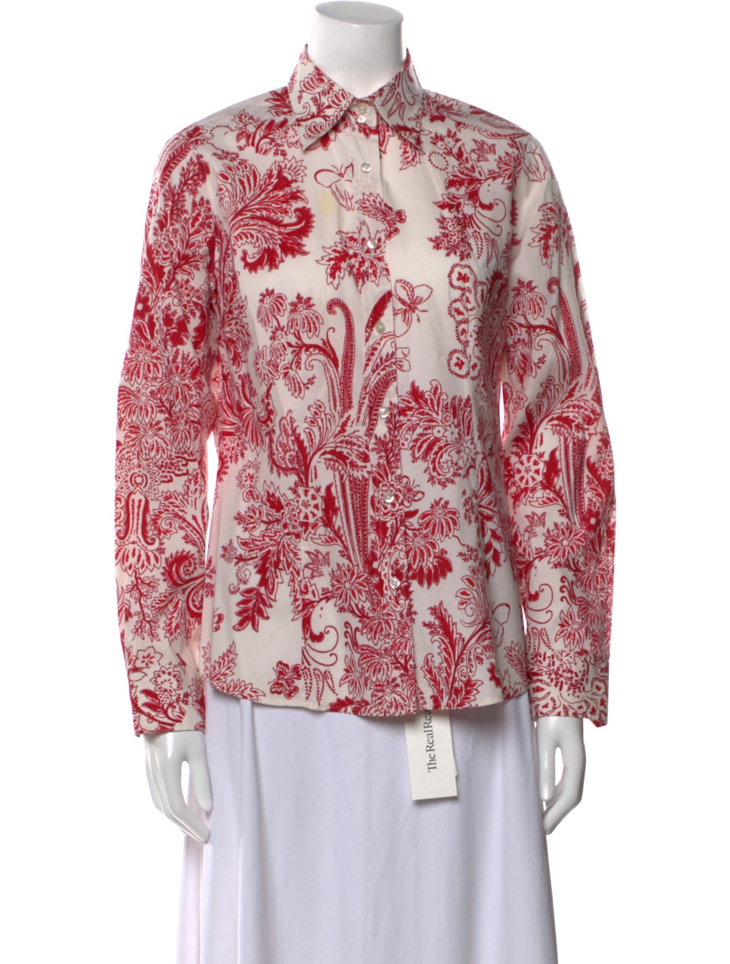 Etro Printed Long Sleeve Button-Up Top