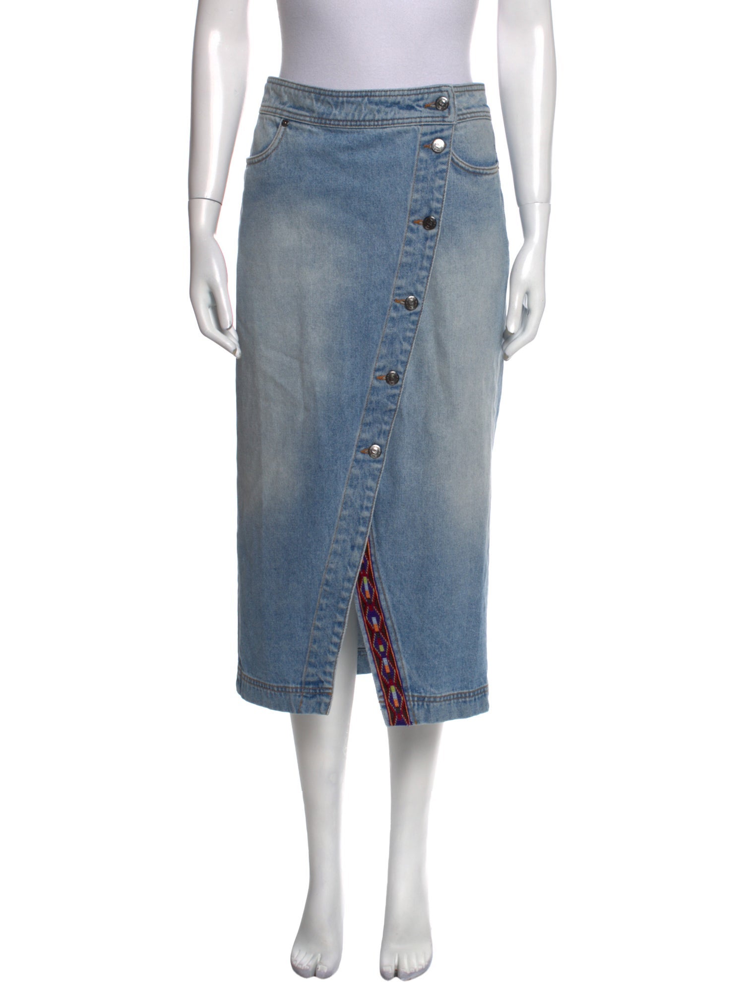 Etro Embroidered Accent Midi Length Skirt