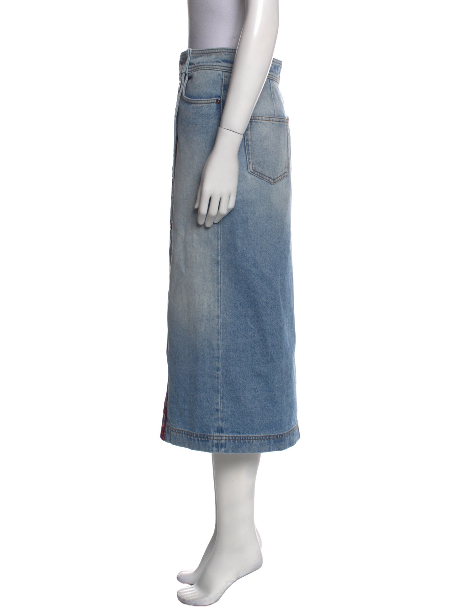 Etro Embroidered Accent Midi Length Skirt