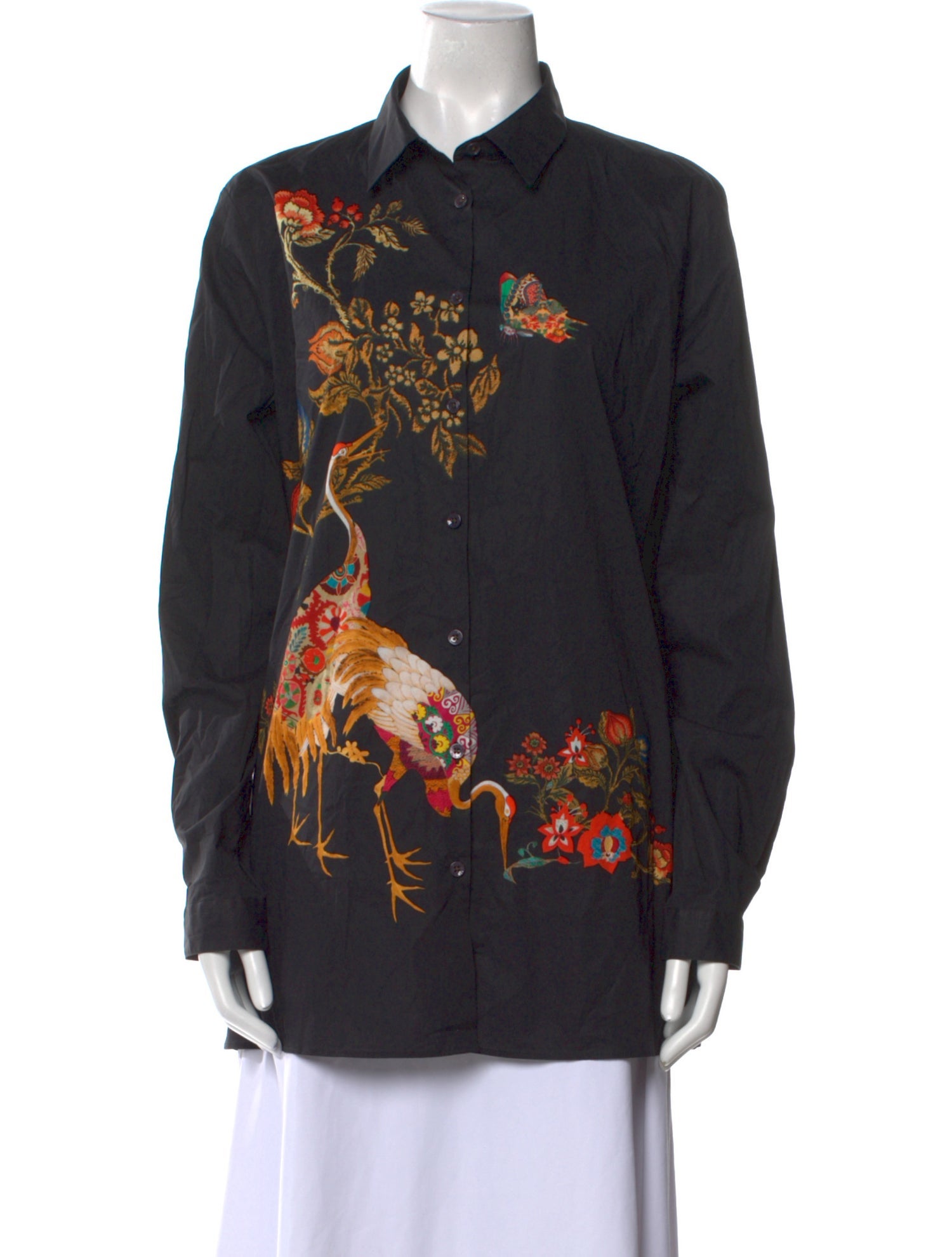 Etro Floral Print Long Sleeve Button-Up Top