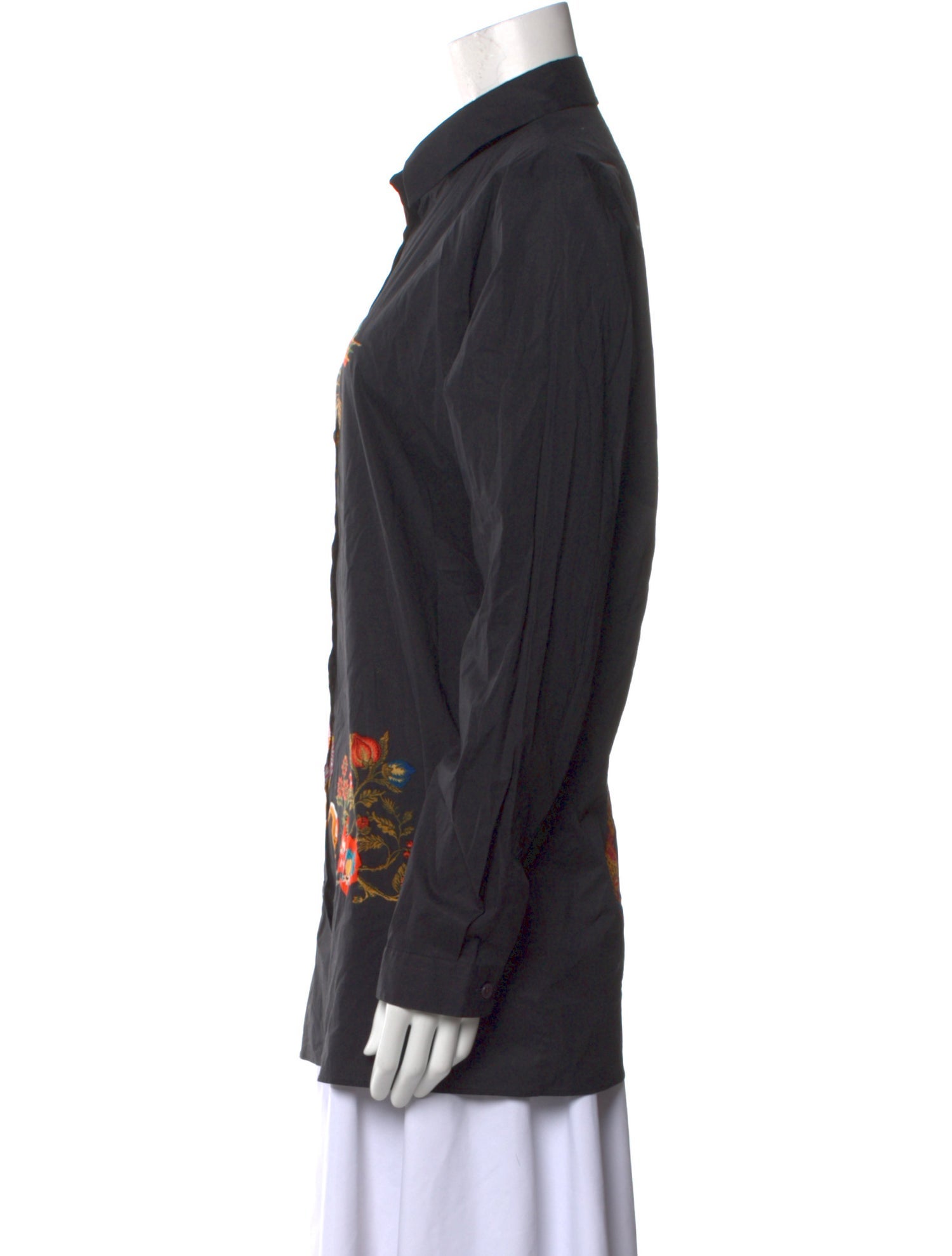 Etro Floral Print Long Sleeve Button-Up Top