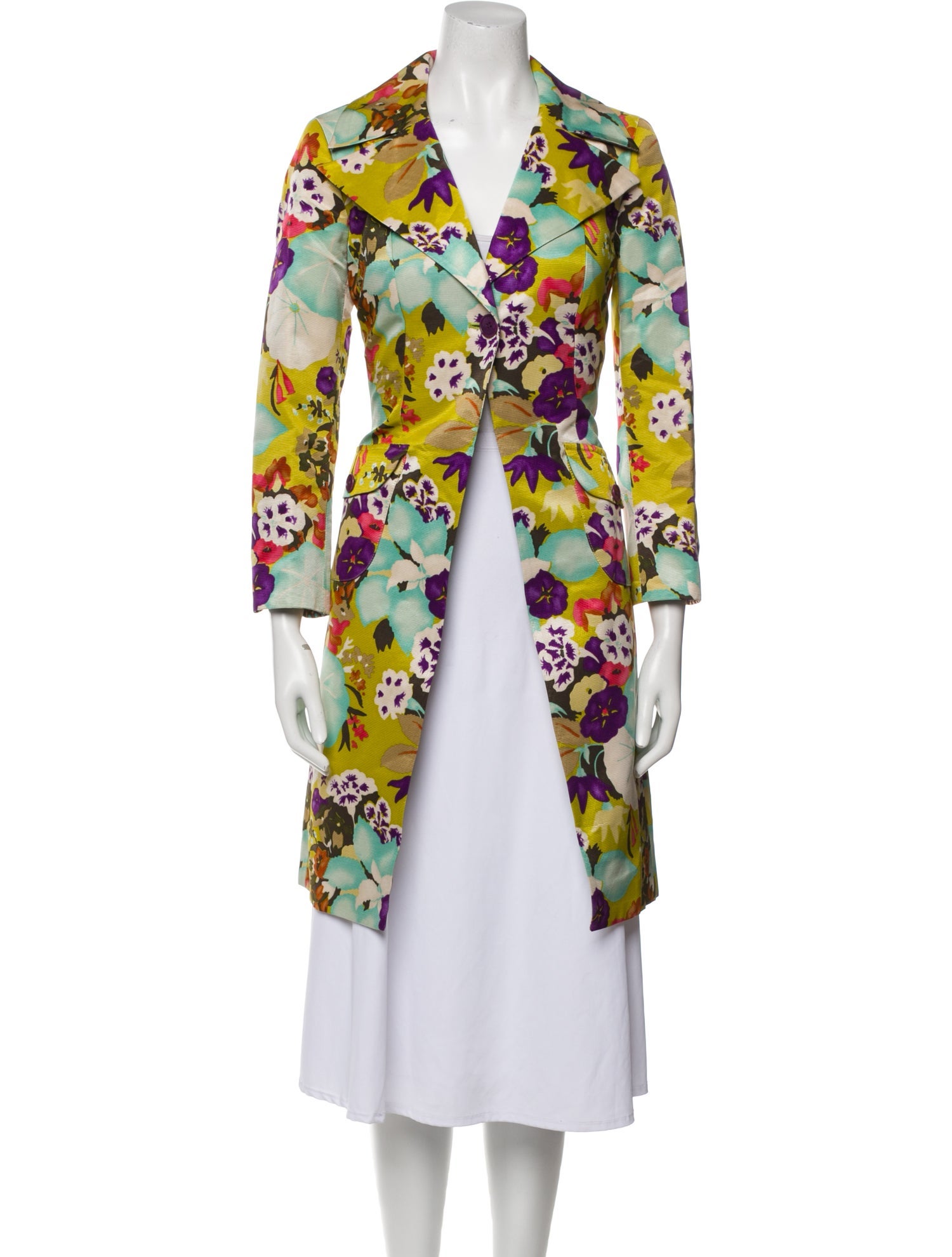 Etro Floral Print Trench Coat