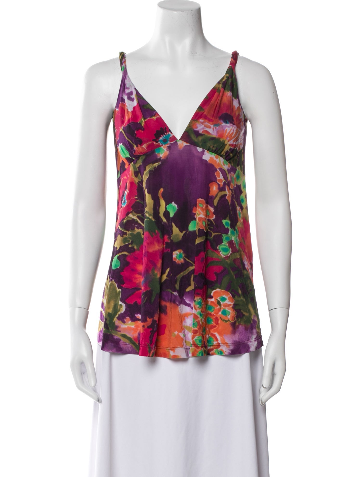 Etro Floral Print V-Neck Blouse