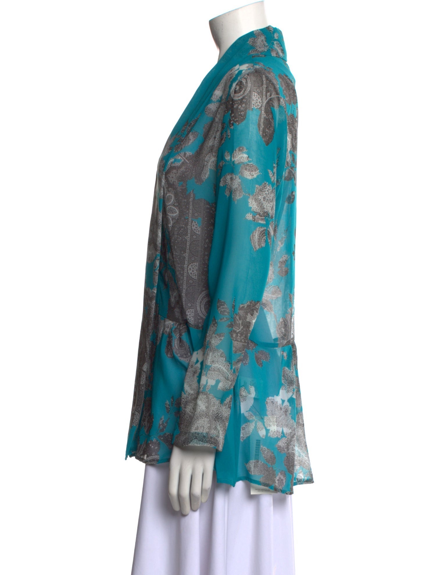 Etro Floral Print V-Neck Blouse