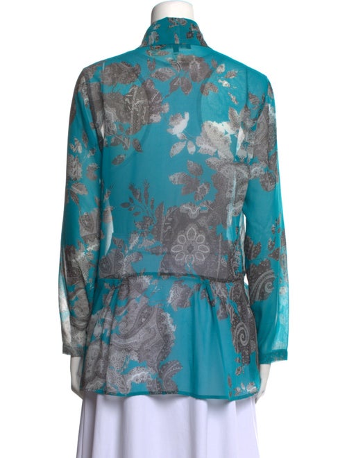 Etro Floral Print V-Neck Blouse