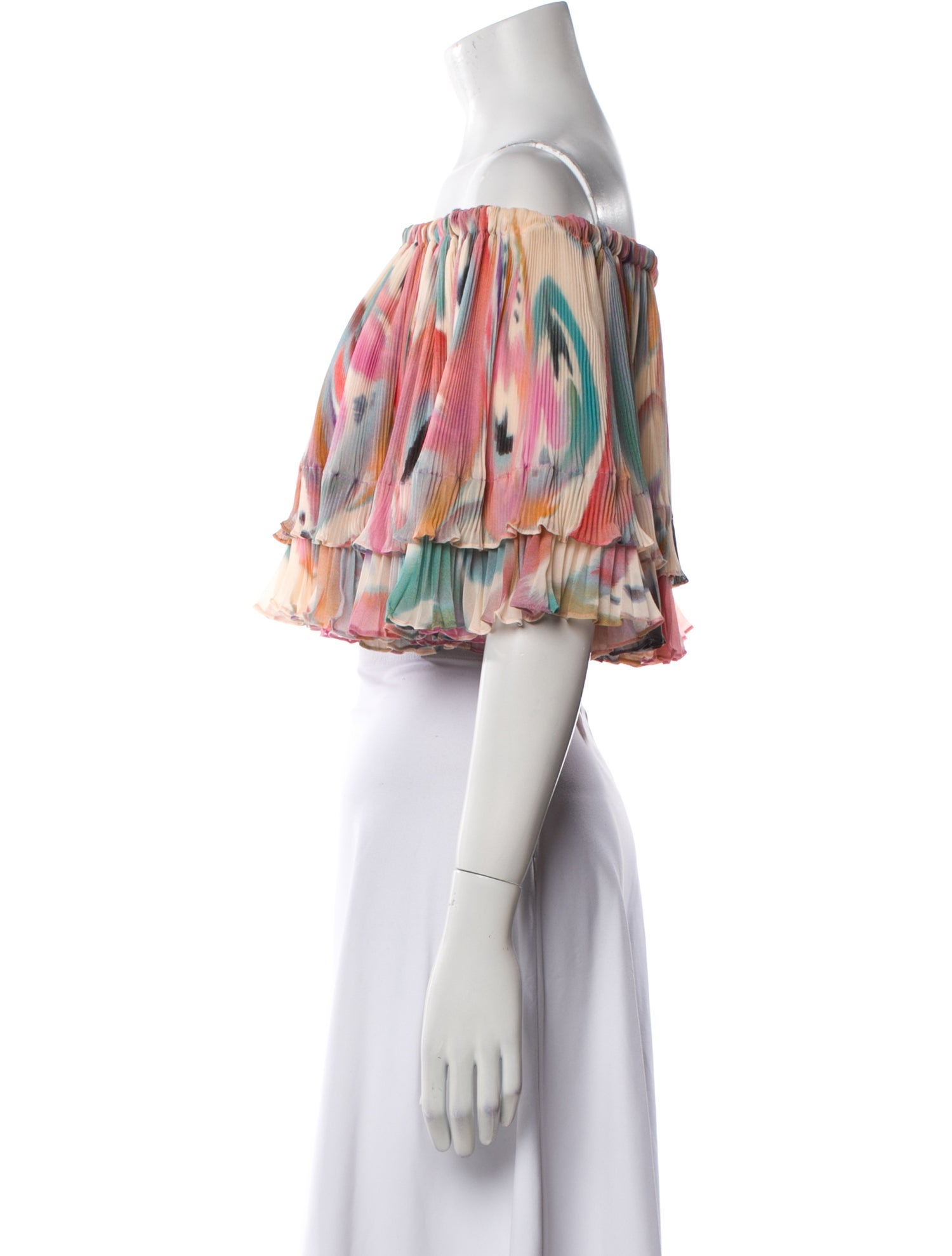 Etro Printed Off-The-Shoulder Crop Top