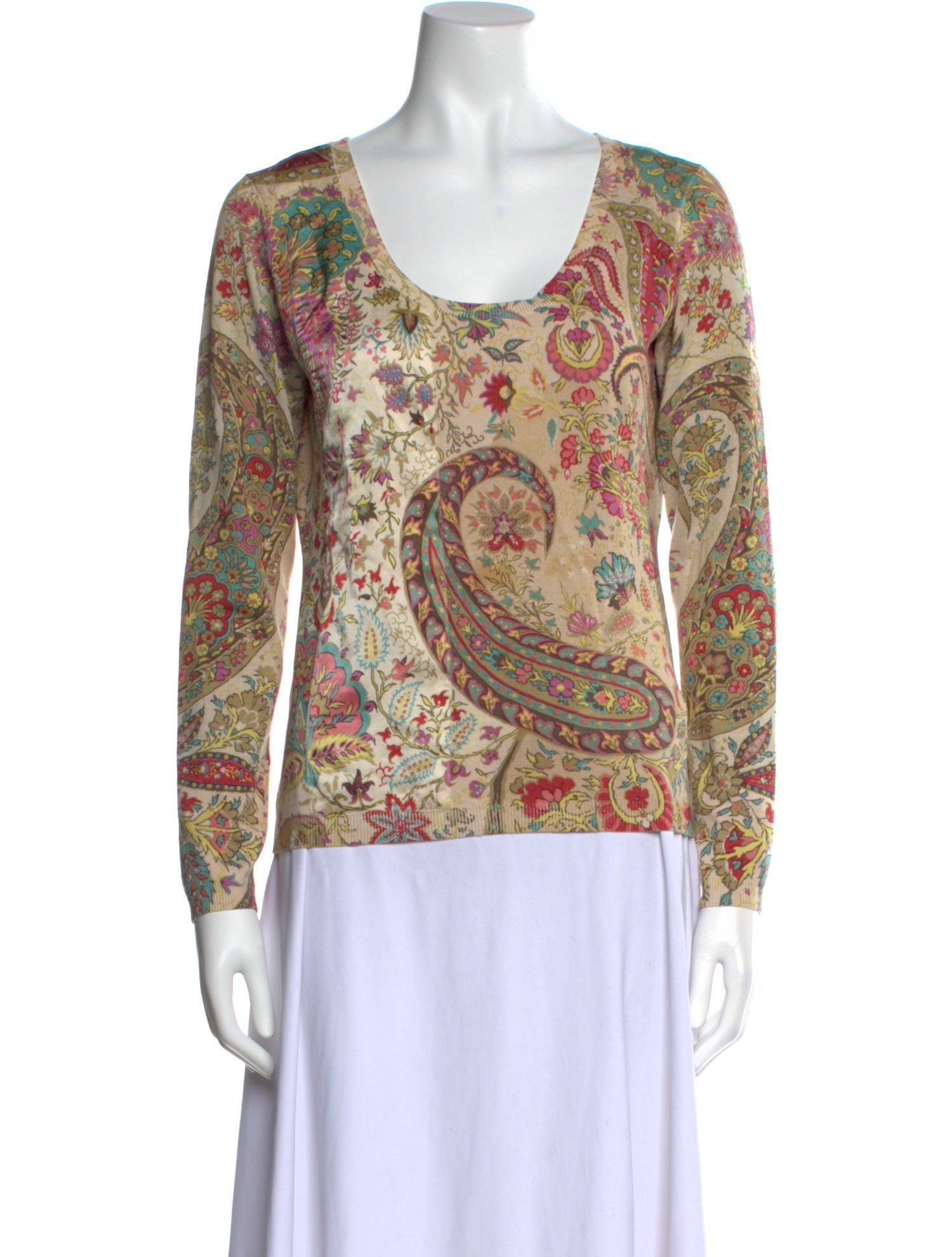 Etro Silk Paisley Print Sweater