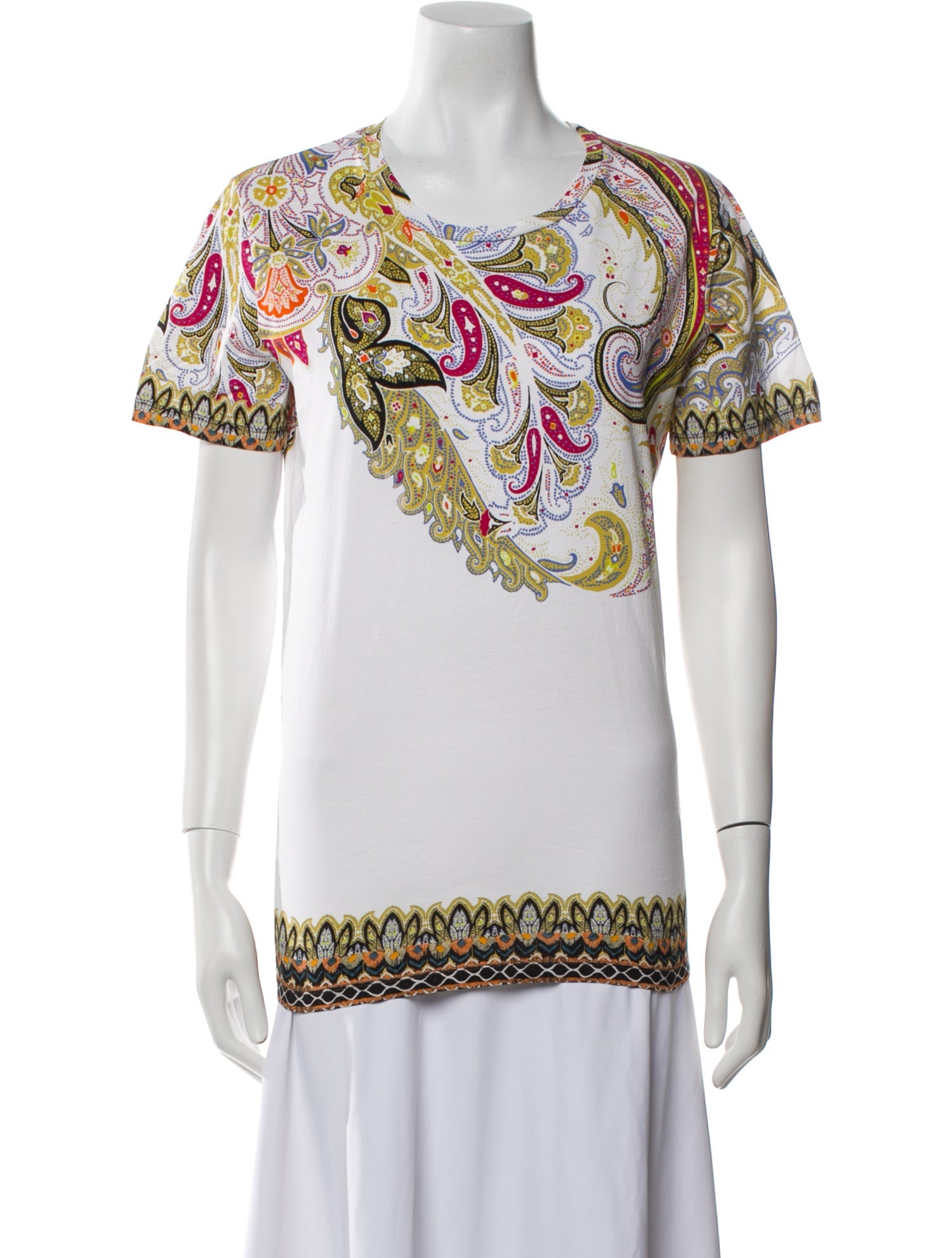 Etro Paisley Print Scoop Neck T-Shirt