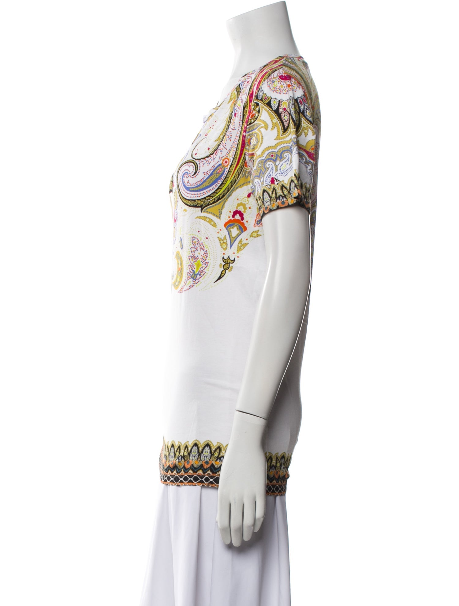 Etro Paisley Print Scoop Neck T-Shirt