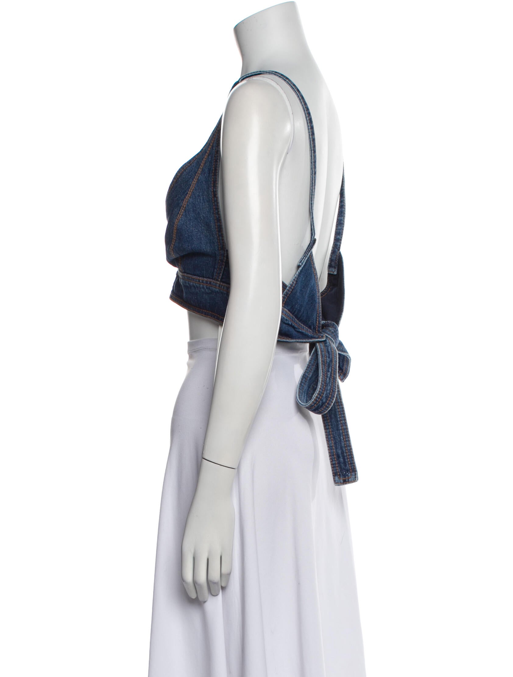 Etro V-Neck Sleeveless Crop Top