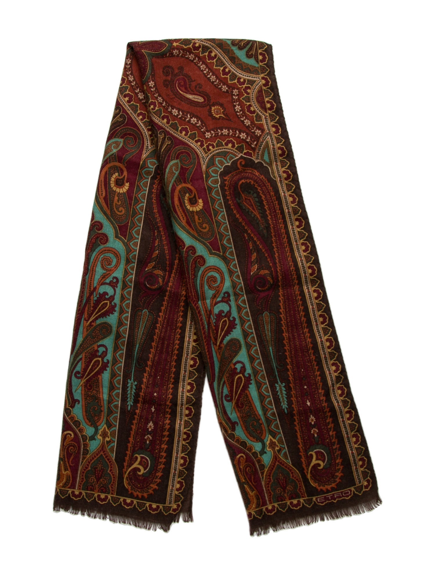 Etro Cashmere Paisley Print Scarf
