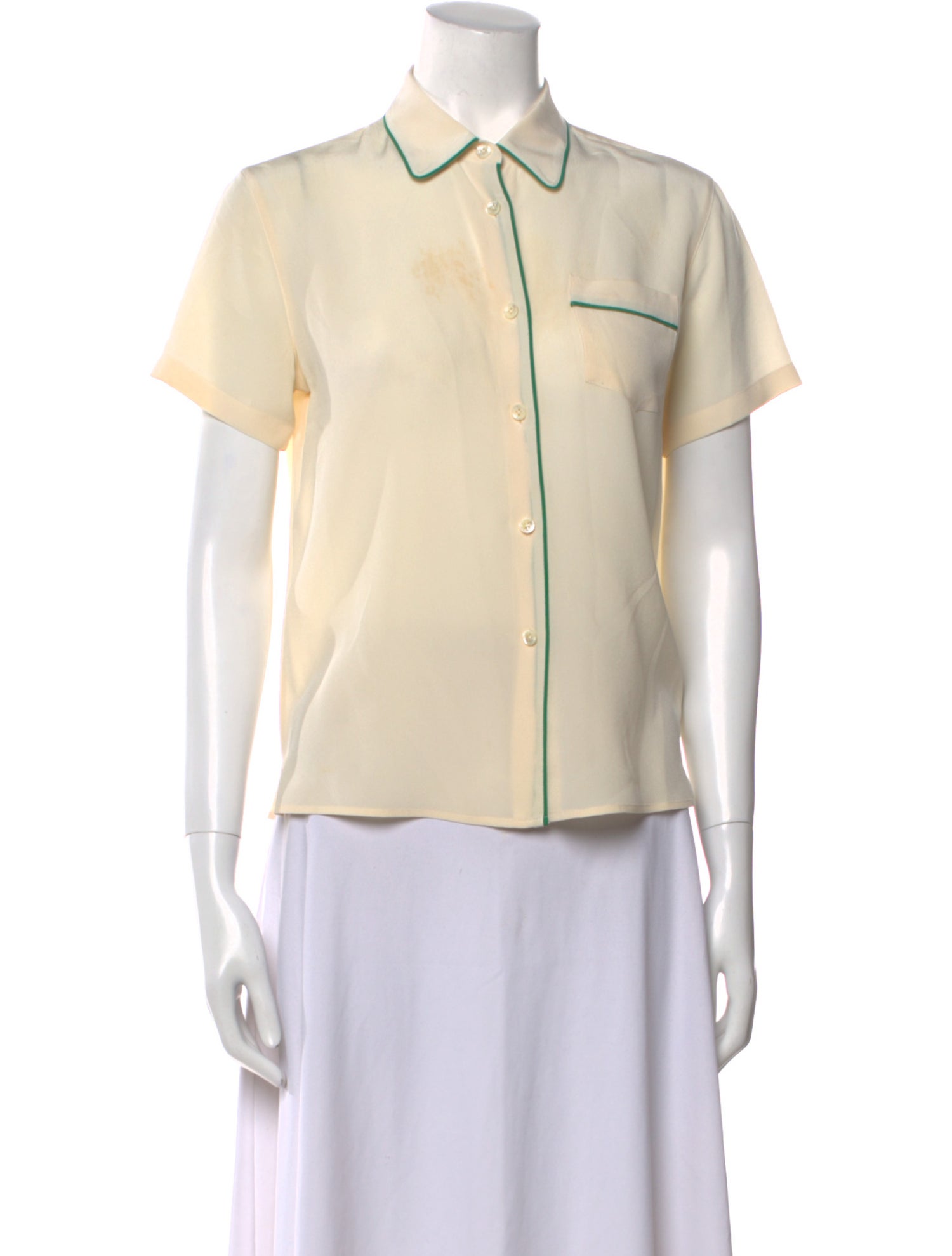 Etro Silk Short Sleeve Button-Up Top