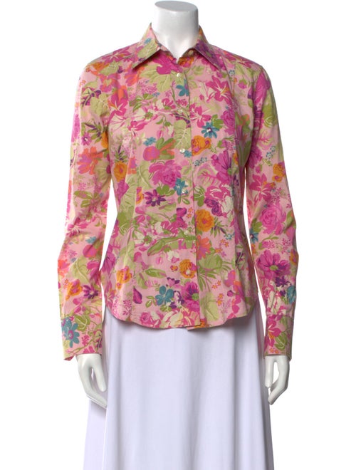 Etro Floral Print Long Sleeve Button-Up Top