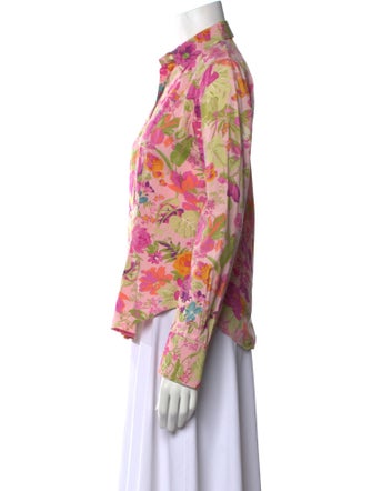 Etro Floral Print Long Sleeve Button-Up Top
