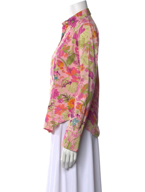 Etro Floral Print Long Sleeve Button-Up Top
