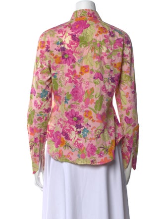 Etro Floral Print Long Sleeve Button-Up Top