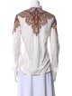 Etro Printed Mock Neck Button-Up Top