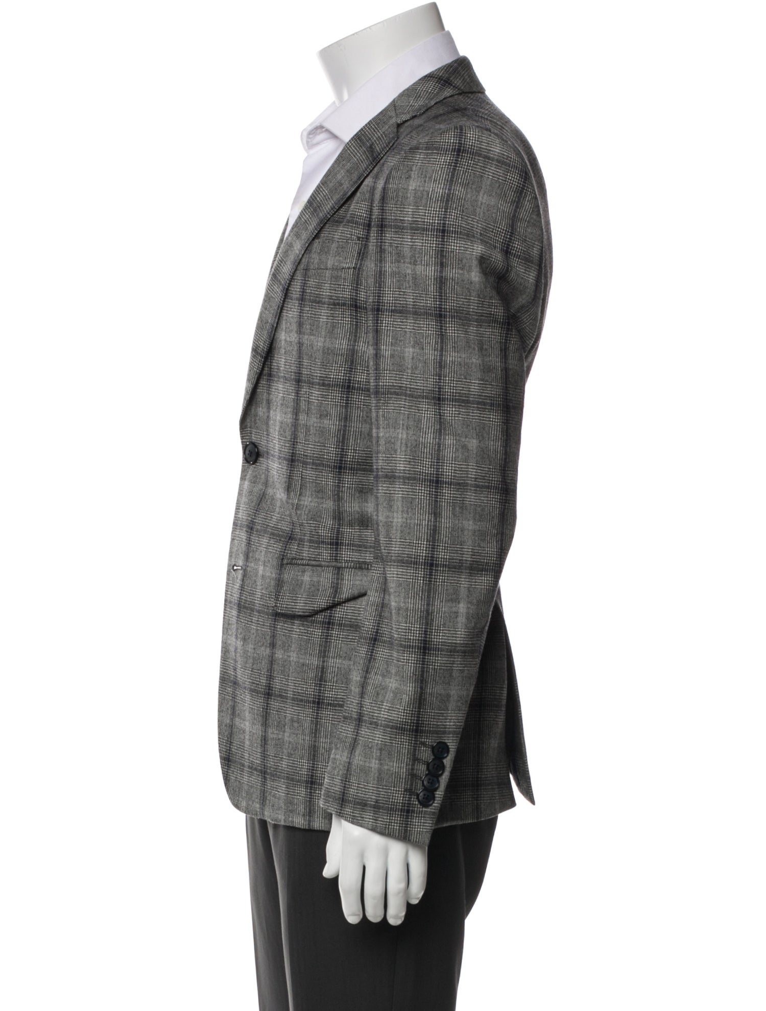 Etro Wool Plaid Print Blazer