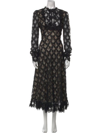 Etro Lace Pattern Long Dress