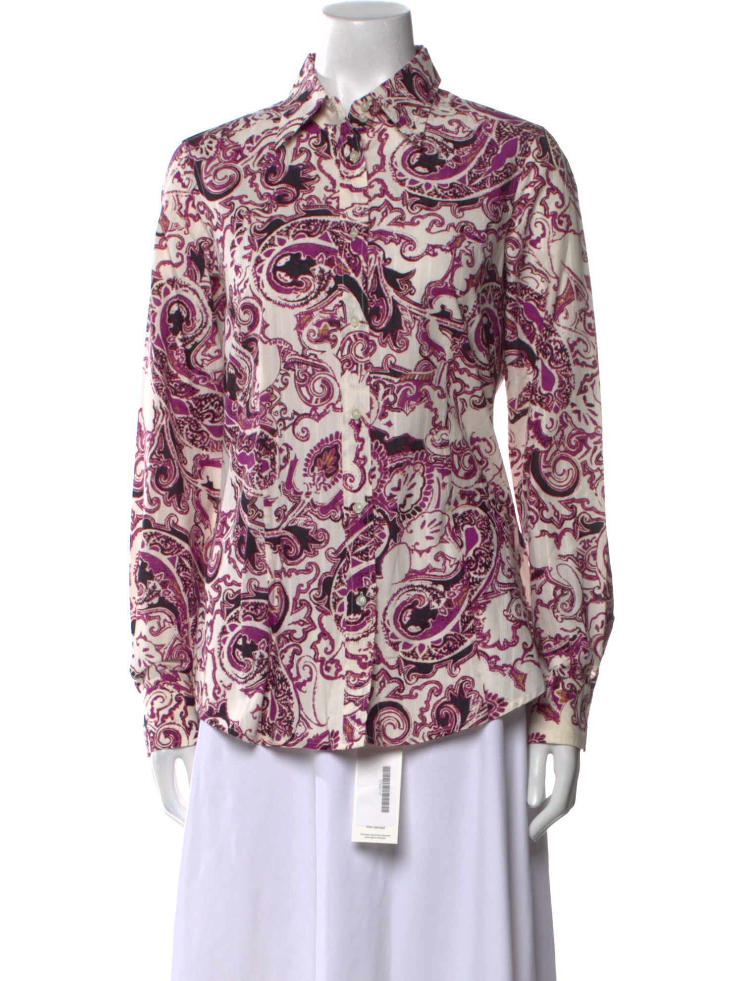 Etro Paisley Print Long Sleeve Button-Up Top