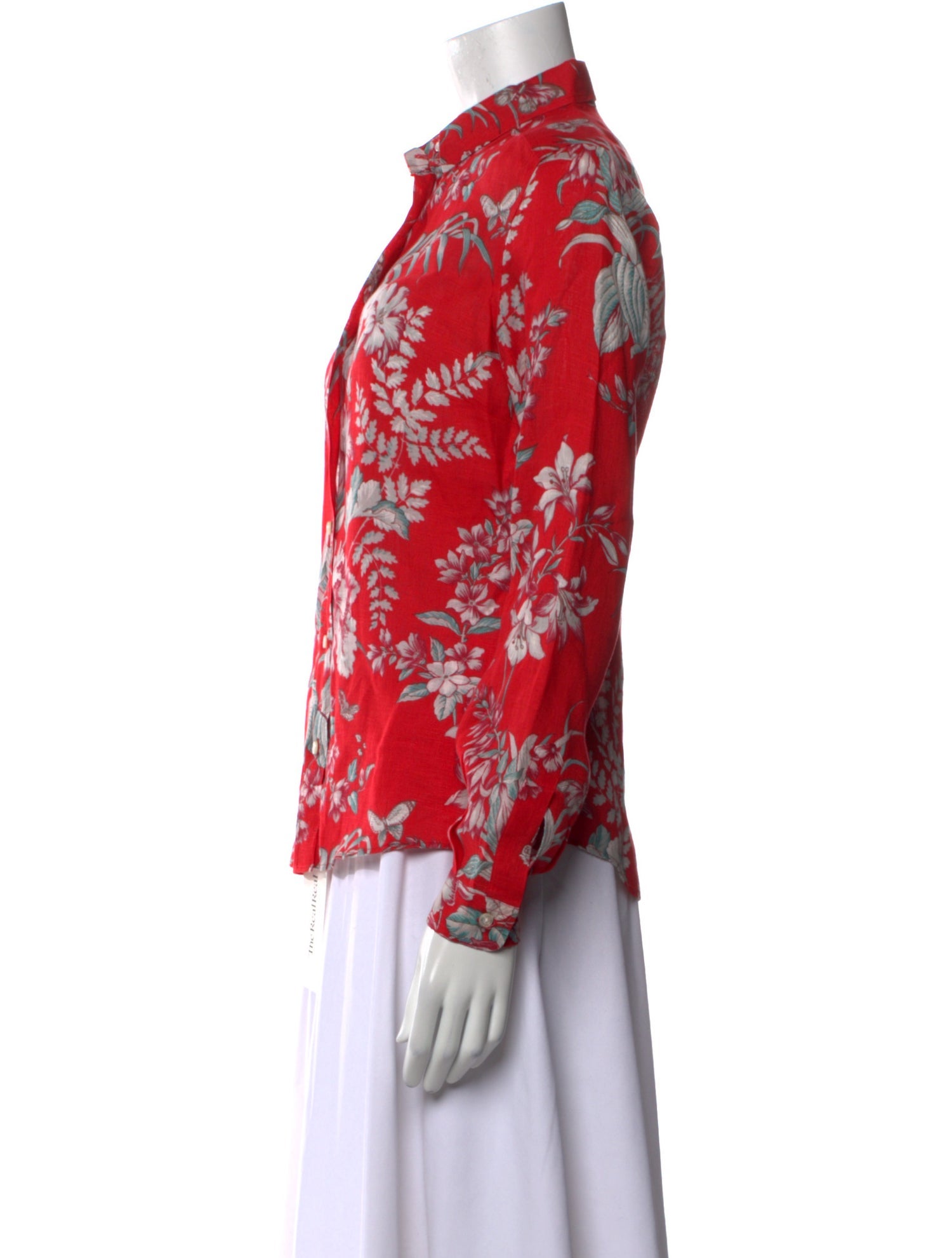 Etro Linen Floral Print Blouse