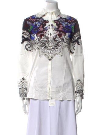 Etro Printed Long Sleeve Button-Up Top