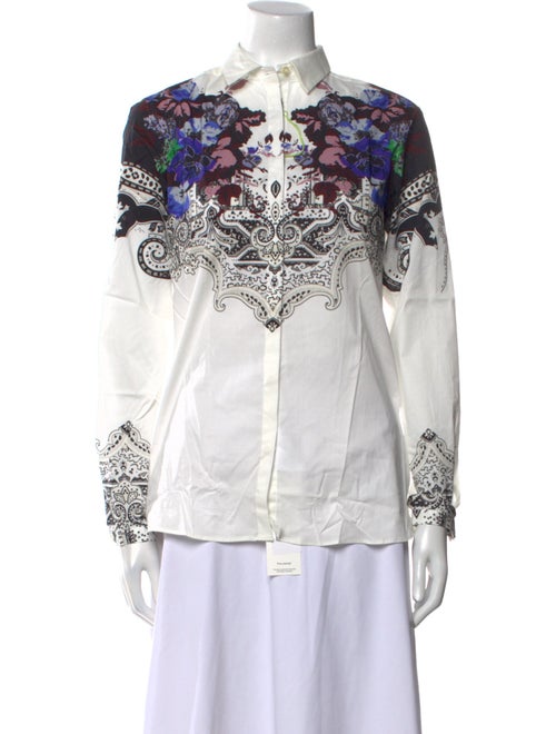 Etro Printed Long Sleeve Button-Up Top