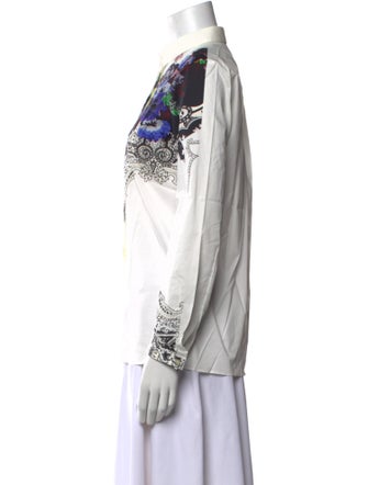 Etro Printed Long Sleeve Button-Up Top