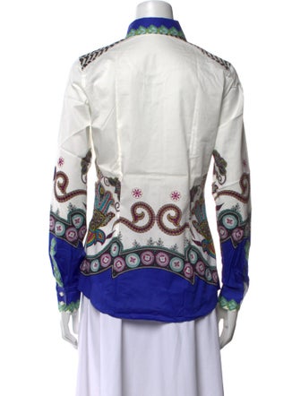 Etro Printed Long Sleeve Button-Up Top