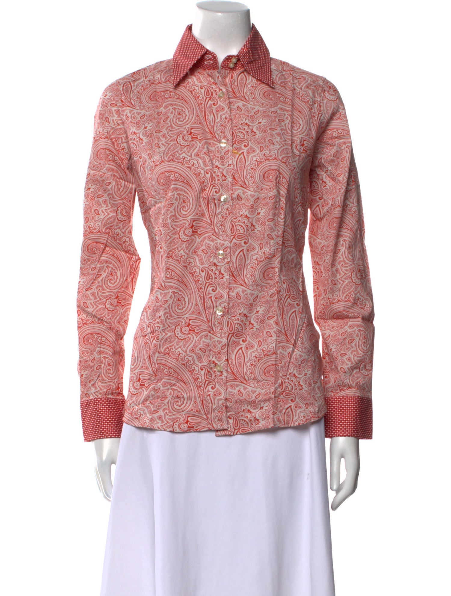 Etro Paisley Print Long Sleeve Button-Up Top