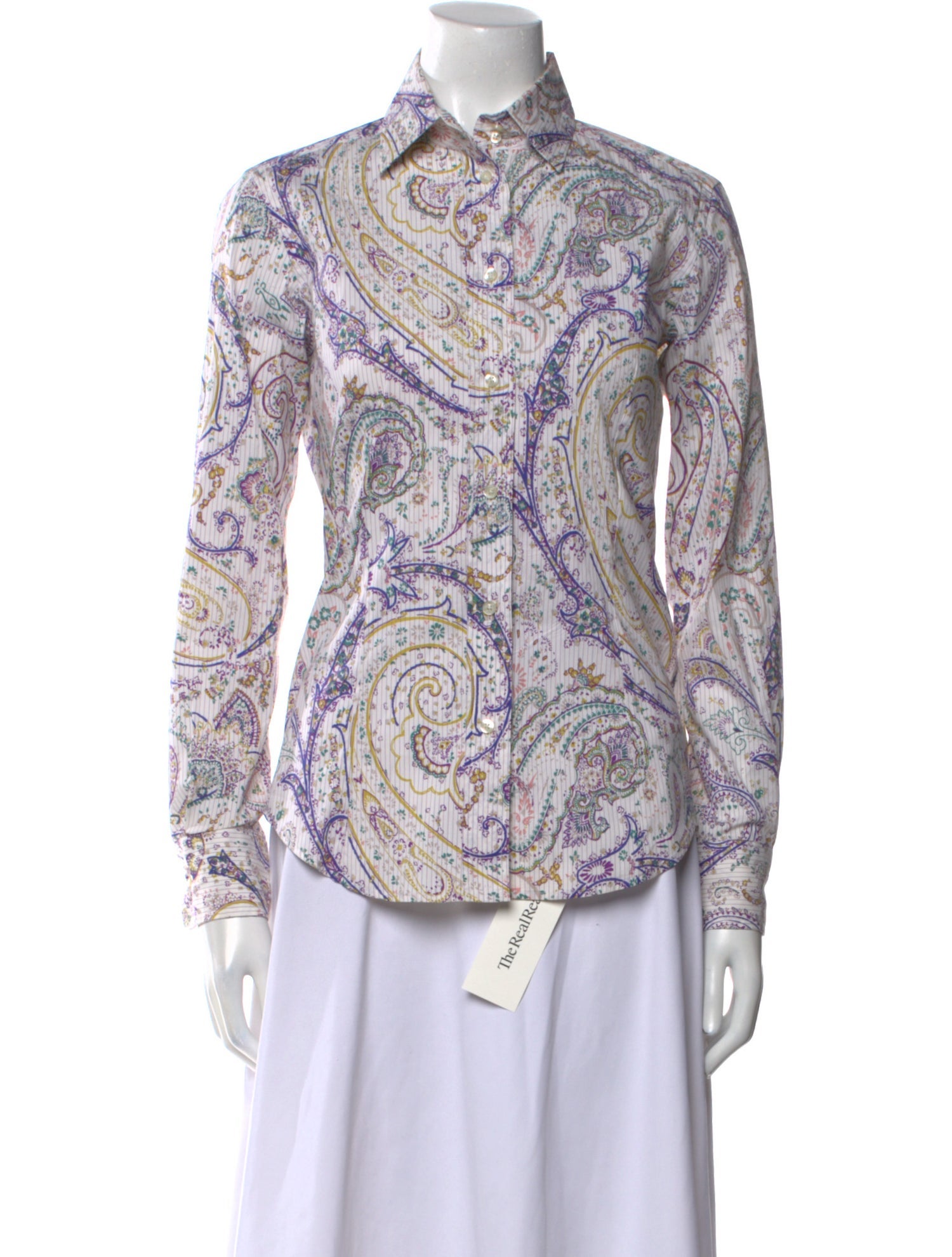 Etro Paisley Print Long Sleeve Button-Up Top