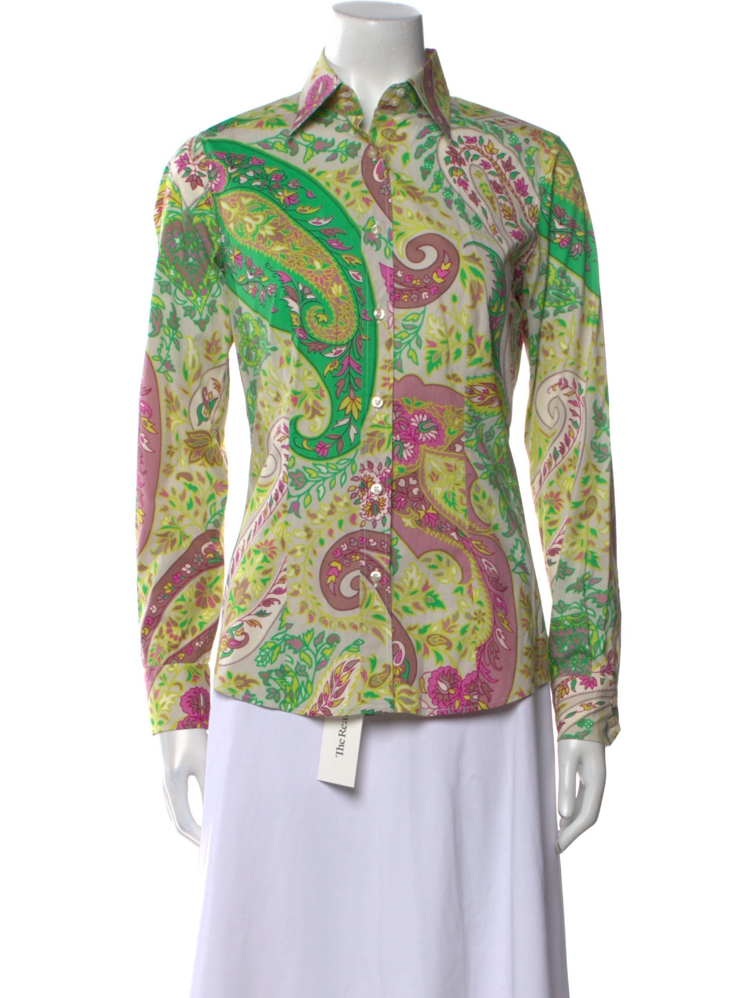 Etro Paisley Print Long Sleeve Button-Up Top