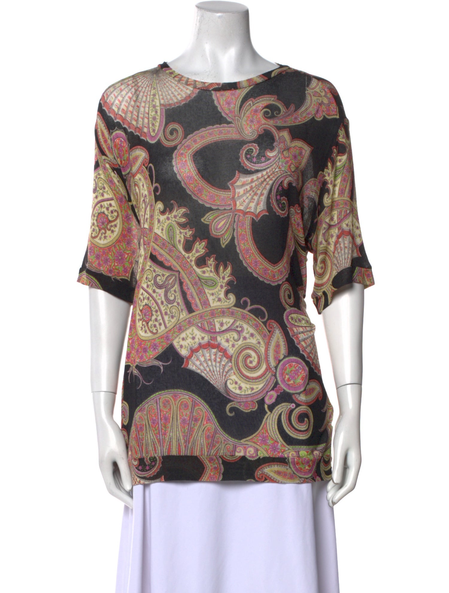 Etro Paisley Print Bateau Neckline Tunic