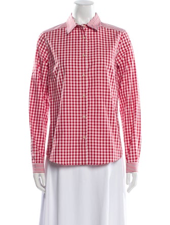 Etro Plaid Print Long Sleeve Button-Up Top