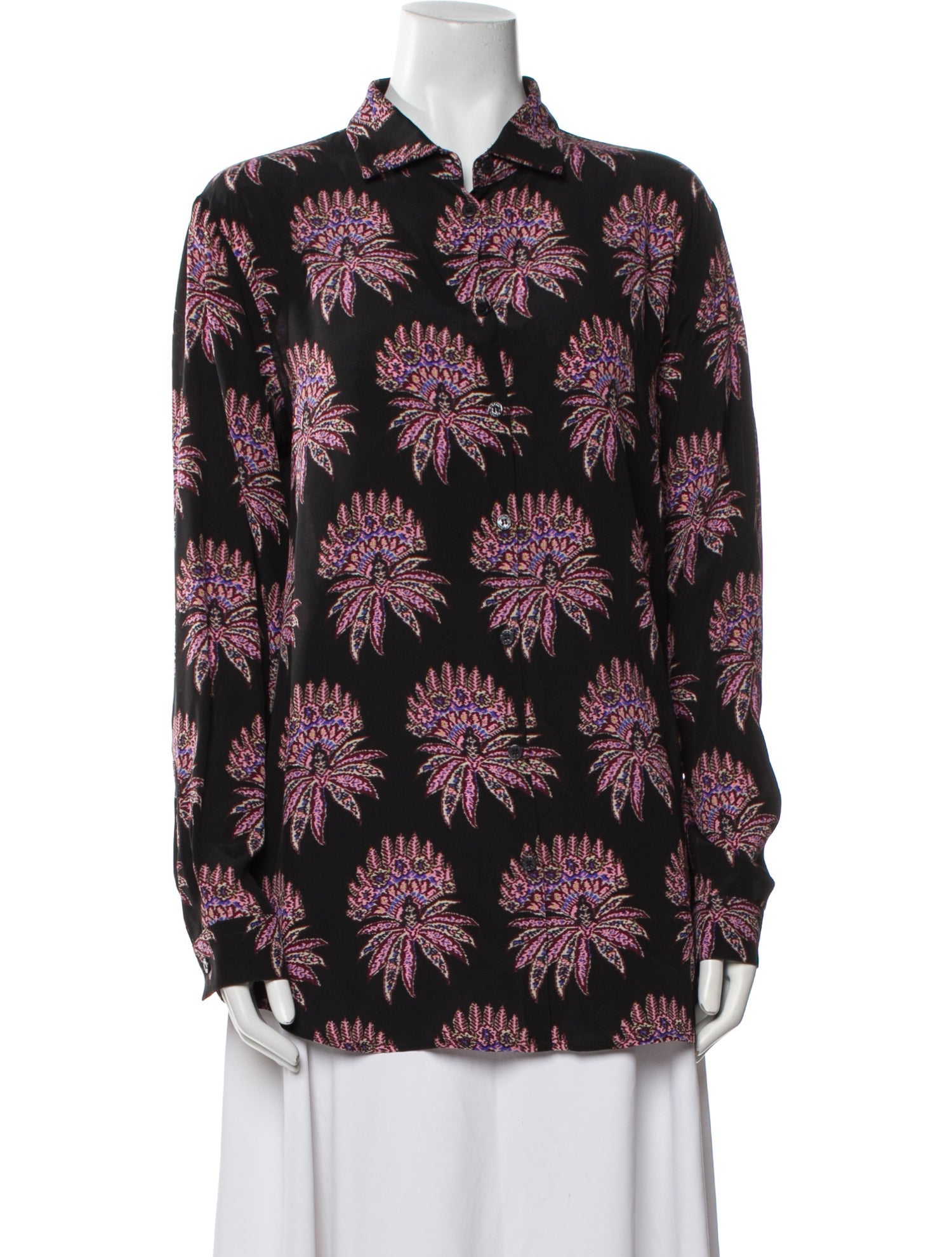 Etro Silk Floral Print Button-Up Top w/ Tags