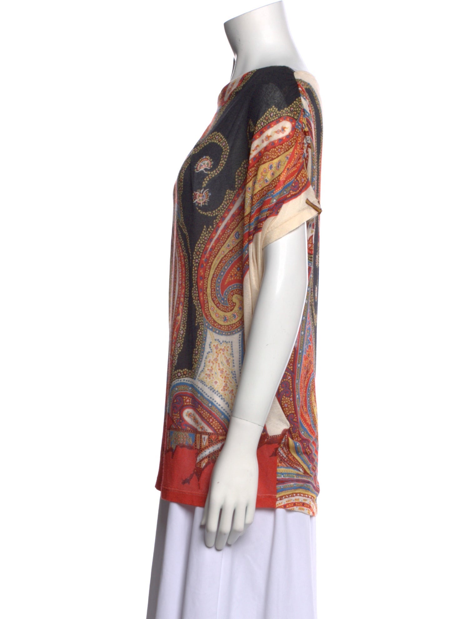 Etro Paisley Print Bateau Neckline Tunic