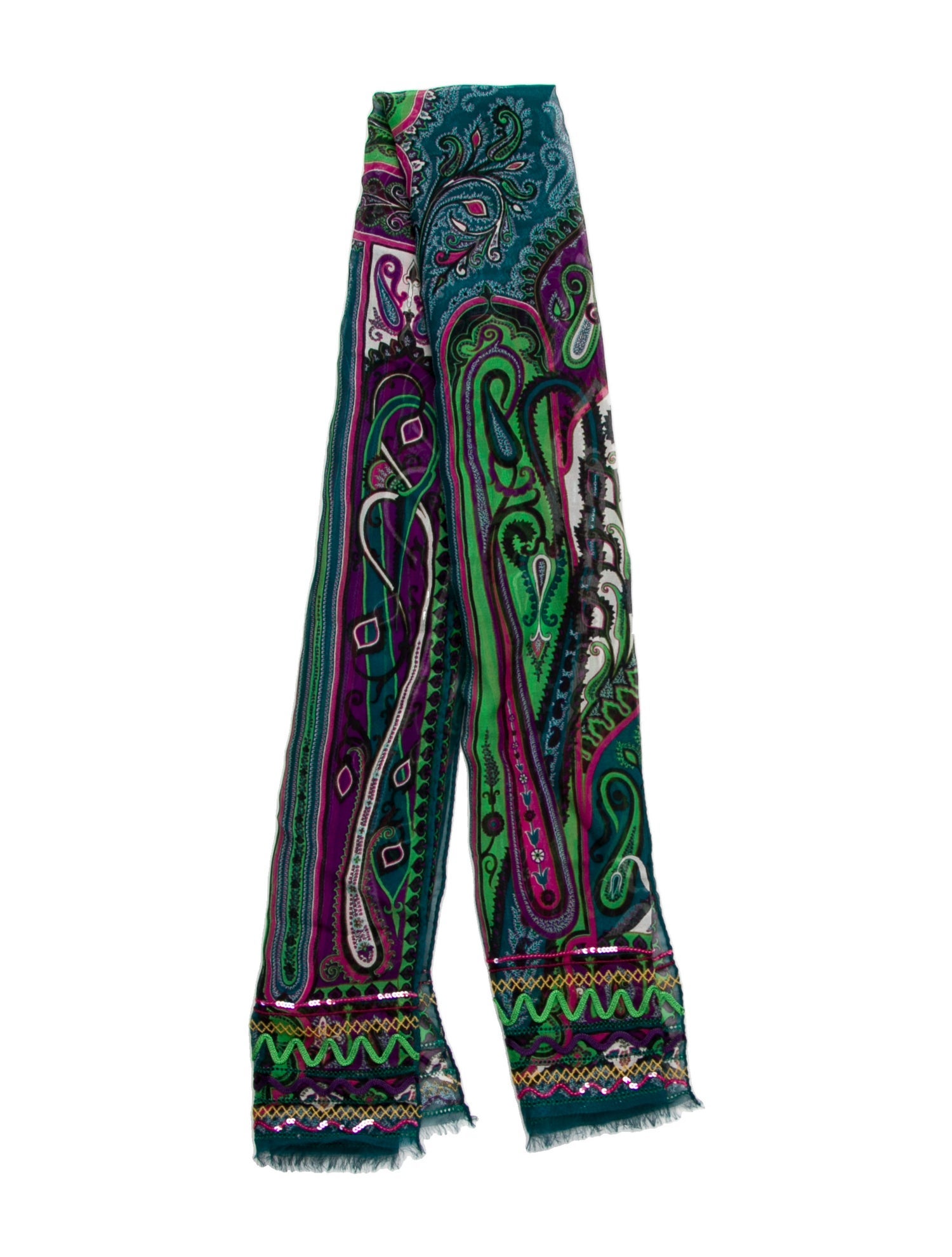 Etro Cashmere Paisley Print Scarf
