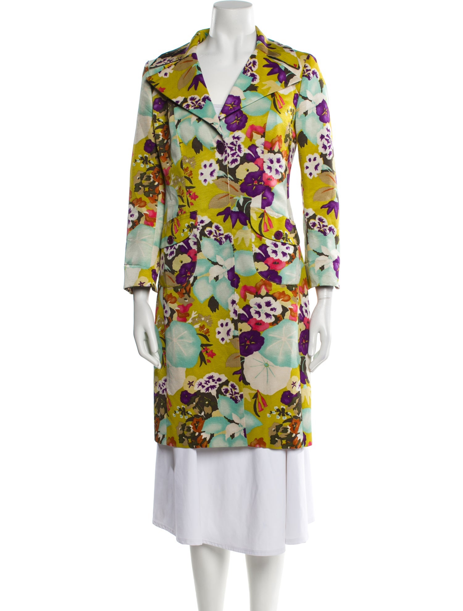 Etro Floral Print Trench Coat