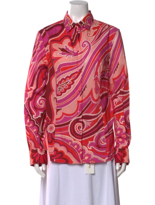 Etro Printed Long Sleeve Button-Up Top