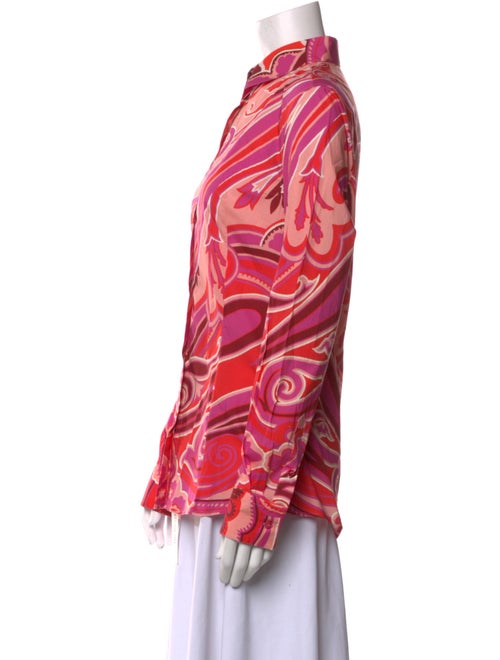 Etro Printed Long Sleeve Button-Up Top