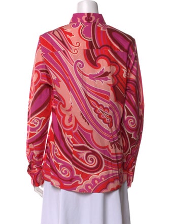 Etro Printed Long Sleeve Button-Up Top
